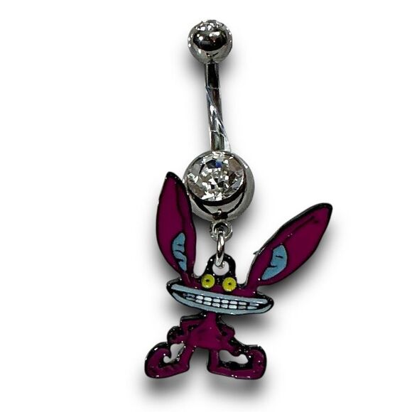 Nickelodeon Real Monsters Aaaah Ickis 14 Gauge 316L Belly Button Navel Ring - Picture 8 of 8